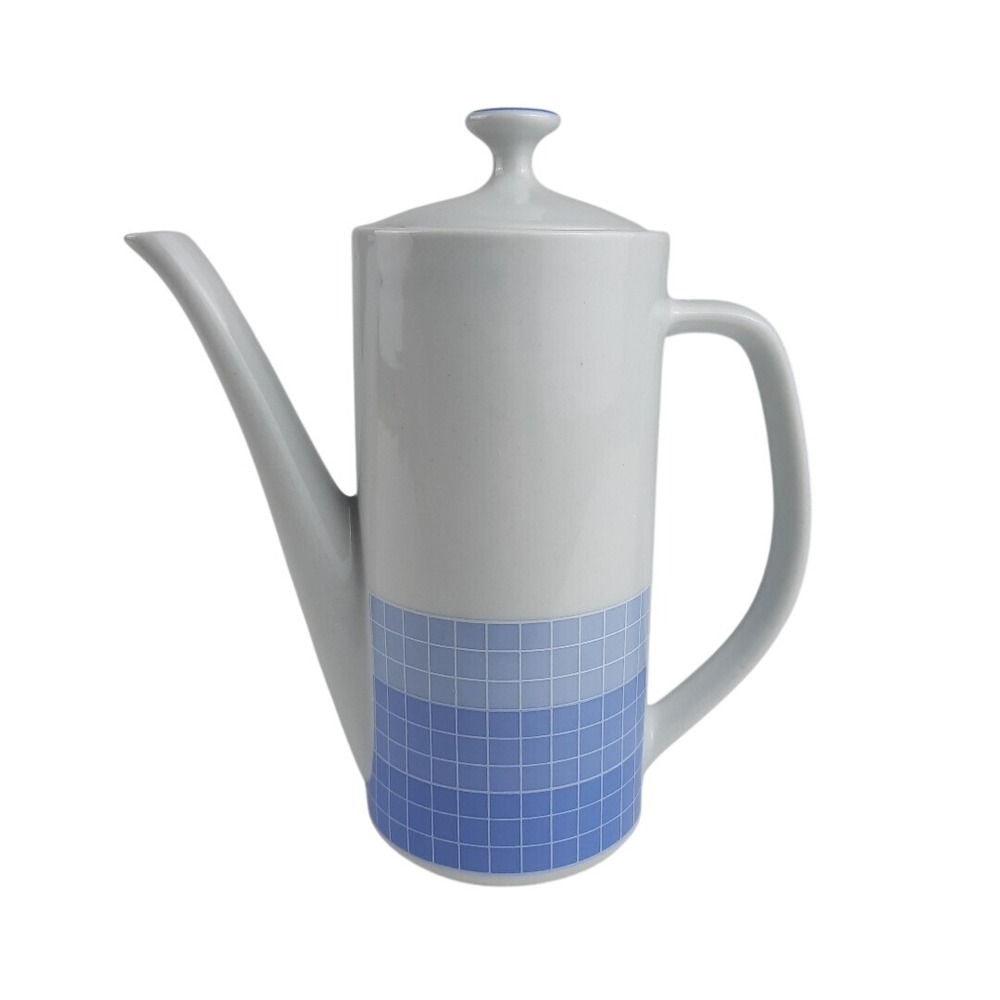 Bralcor Demi Tasse Blue Coffee Pot w/ Lid cover Brasil Brazil Century Modern